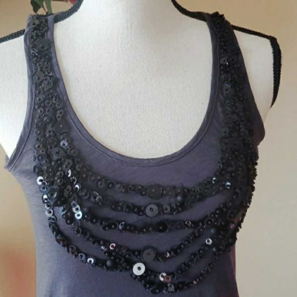 🥀VTG J.CREW Sequin Bling Holiday Tank Cami Top S